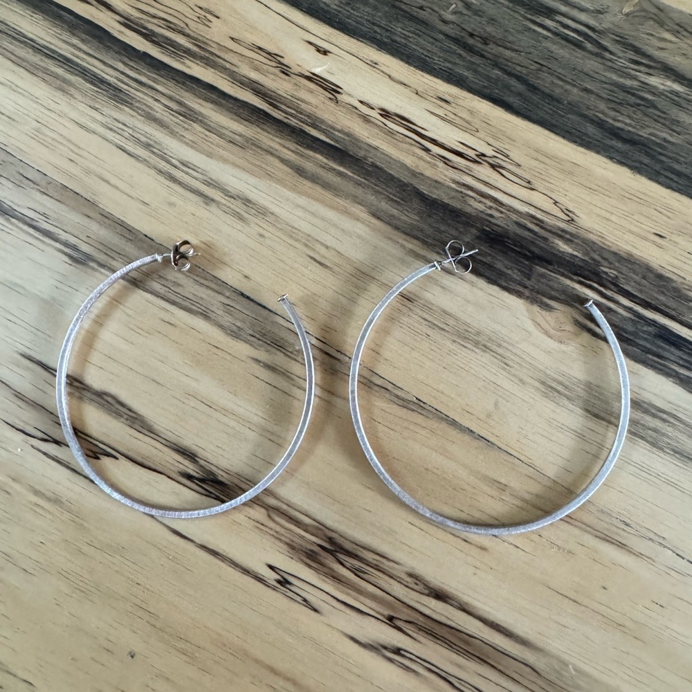Sheila Fajl BIG silver hoops 3" very large